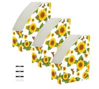Organiseur de documents important blanc tournesol classique | Lot de 3 porte-revues lisses en polypropylène avec étiquettes inscriptibles pour dossiers à lettres et magazines