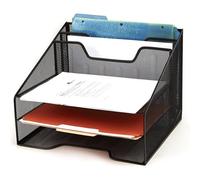 Organiseur De Dossiers Compact Avec 3 Plateaux Horizontaux Et 2 Sections Verticales, Acier Durable, 9 Options De Couleurs, Aucun Assemblage Requis