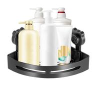 Organiseur de douche d'angle - Étagère géométrique compacte, support adhésif à haute aspiration, panier antirouille amovible, panier de bain réduisant l'encombrement | Décoration de cuisine pour