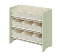 Organiseur de jouets, étagère à jouets pour enfants avec 9 boîtes en tissu non tissé, spacieux, 29,5 x 62,5 x 60 cm, vert
