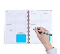 Organiseur de liste de tâches - 21,6 x 15 cm, bloc-notes multifonction, fixation d'objectifs, dos rigide, modernisation de l'agenda académique, fournitures scolaires, fournitures scolaires, efficacité
