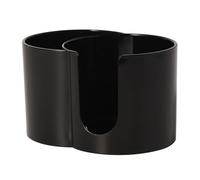 Organiseur de maquillage lavable à double section pour cotons-tiges, noir | Boîte de rangement étanche pour salle de bain - Pratique - Pour fournitures cosmétiques - Hygiénique - Gain de place