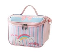 Organiseur de maquillage transparent avec crochet sécurisé de grande capacité pour les voyages d'affaires et les escapades de fin de semaine, Arc-en-ciel dopamine, Taille unique