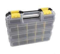 Organiseur de pièces double face avec 34 compartiments | Trieur de vis avec couvercle transparent pour écrous et boulons | Boîte de rangement amovible pour outils pour la maison, le garage, l'atelier