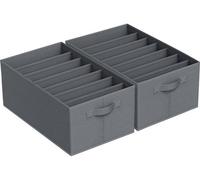 Organiseur de placard, 7 compartiments, gris, système de rangement sans plis