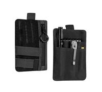 Organiseur de Poche, Pochette EDC pour Homme, Rangement EDC, Sacoche de Ceinture à Outils en Polyester, Pochette Multifonction pour Lampe Torche/Stylo/carnet(Black)