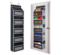 Organiseur de porte - 5 compartiments - Tissu non tissé - Pour la salle de bain, la chambre à coucher, la chambre d'enfant - À fixer derrière la porte ou au mur - Gris foncé