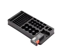 Organiseur de rangement de piles - Haute capacité - Boîte de rangement robuste pour piles AA Aaa 9 V C D - Outils électriques, extérieur - Utilisation industrielle - 36,8 x 17,5 x 7 cm