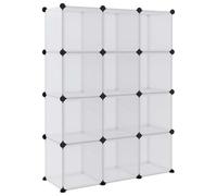 Organiseur de rangement en cube avec 12 cubes et portes en PP transparent