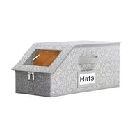 Organiseur de rangement pour chapeaux, boîte transparente pouvant contenir jusqu'à 24 chapeaux, grande capacité avec couvercle transparent pour solution d'organisation de placard