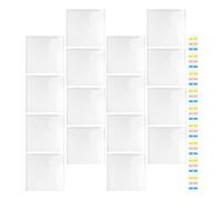 Organiseur de Rangement pour Papier 6x6 Pouces, Paquet Transparent | Capacité Jusqu’à 60 Feuilles, Chargement Haut, Onglets Multicolores, Usage Bureau ou Déplacement