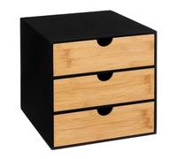 Organiseur de rangement verticale pour bureau coloris naturel, noir - Longueur 25 x Profondeur 31 x Hauteur 25 cm