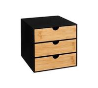 Organiseur de rangement verticale pour bureau coloris naturel, noir - Longueur 25 x Profondeur 31 x Hauteur 25 cm - -