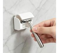 Organiseur de salle de bain Essentials pour rasoir, brosse à dents pour douche, gain de place, facile à installer, blanc