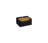 Organiseur de salle de bain Rangement maquillage 5 compartiments Natureo Noir et Bambou