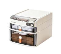 Organiseur de tiroir de bureau - Armoire de rangement transparente | Boîte | Organiseur de tiroir en PET à 2 ou 3 couches, serrure à combinaison pour documents A4, espèces, reçus