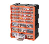 Organiseur de tiroir empilable à 39 tiroirs, rangement de petites pièces | Meuble empilable, 39 tiroirs, tiroirs transparents, montage mural, quincaillerie, perles, vis, bricolage, garage