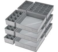 Organiseur de tiroir en tissu à 12 compartiments, organiseur de penderie anti-plis, organiseur de tiroir de penderie 12 pièces, accessoires pour tiroirs de penderie, organiseur de penderie pour vêteme