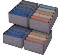 Organiseur de tiroir pliable, organiseur de sous-vêtements pour armoire, boîte pliable en tissu pour sous-vêtements, vêtements, foulards, soutiens-gorge, chaussettes, cravates, gris clair