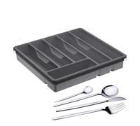Organiseur de tiroir pour ustensiles de cuisine avec couvercle - Plateau d'argenterie avec couvercle | Plateau de rangement pour ustensiles de cuisine - Organiseur de vaisselle pour argenterie, 6