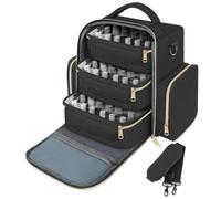Organiseur de vernis à ongles - Peut contenir 72 bouteilles, étui de transport portable avec 3 poches amovibles pour le rangement du vernis, Noir , 1 count (Pack of 1)