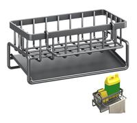 Organiseur d'évier de Cuisine Porte-éponge en Acier Inoxydable Rangement Eponge Cuisine Accessoires de Cuisine avec Plateau de Vid