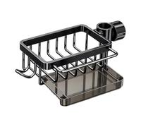 Organiseur d'évier de robinet - Support multifonction pour savon et éponges | Design peu encombrant monté sur robinet, organisateur de style drainage pour outils de nettoyage, comptoirs de cuisine