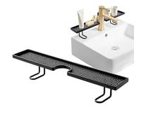 Organiseur d'évier de salle de bain | Conteneurs flottants sans perçage pour drainage facile | Étagères de comptoir de salle de bain, pour comptoir, maison, garde-manger, meuble, bureau, chambre à