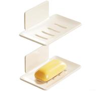 Organiseur douche métal avec drainage rapide V(White 2pcs) | Acier pour robuste, finition anti-rouille, montage outils, pour idéal pour carrelage et verre