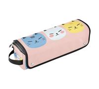 Organiseur d'outils 2 en 1 avec tapis résistant à la chaleur amovible pour accessoires de coiffure pour fer plat, outils chauds et accessoires de soins capillaires, visage de chat de dessin animé