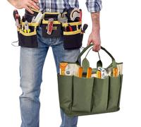 Organiseur d'outils de jardin avec rangement - Sac de rangement étanche avec 8 poches latérales - Sac de rangement pour gants, ciseaux, râteaux, élague, transplantation