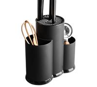 Organiseur d'ustensiles pour plan de travail - Acier inoxydable de haute qualité, bac d'égouttement amovible, base en caoutchouc antidérapante, organisateur d'argent, porte-couverts, grand