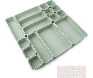 Organiseur en plastique vert, 16 pièces