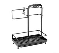 Organiseur Évier Cuisine Grand Modèle - Rangement Éponge Brosse avec Bac d'Égouttage - Acier Inoxydable Anti-Rouille pour Comptoir 35x25.5cm