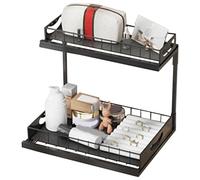 Organiseur extensible sous l'évier, organiseur sous l'évier | Armoire avec base en métal sous l'armoire, étagère peu encombrante extensible, organisateur extensible coulissant