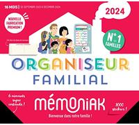 Organiseur familial Mémoniak 2024, calendrier organisation familial mensuel (sept. 2023- déc. 2024)