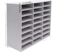Organiseur littéraire, 24 compartiments, construction en PVC durable, BLANC