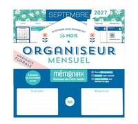 Organiseur mensuel Mémoniak 2027 - Ambiance florale, 16 mois, septembre 2026-décembre 2027