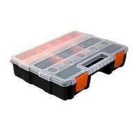 Organiseur porte-composants 21 compartiments grande capacité et empilable | Boîte porte-vis pour éléments de fixation, boulons, petits composants de quincaillerie, matériel de pêche