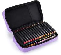 Organiseur pour marqueurs artistiques, 60 compartiments, pochette en toile avec fermeture à glissière pour marqueurs, pochette vide uniquement (violet)