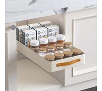 Organiseur pour meuble sous évier - Étagère coulissante - 35 cm - Fixation adhésive - Métal - Avec bac d'égouttage - Pour la cuisine et la salle de bains