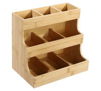 Organiseur pour sachets de thé, 9 compartiments, design en bambou durable, bois