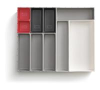 Organiseur tiroir modulable Joseph Joseph Duo 10 pieces gris rouge