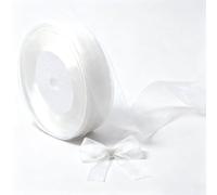 Organza Blanc Ruban Cadeau Emballage 25mm 46m Ruban Voiture Mariage Decor Organza Decoration Cadeau Noel Decoration Bouquet Mariage Decor Organzan Pour Décoration Noel Communion Baby Shower