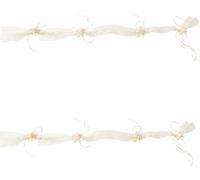 Organza décoratif avec des fleurs en forme de graminées, pour décoration automobile, couleur crème, lot de 2