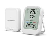 ORIA Thermomètre Hygromètre Numérique, Thermomètre Intérieur et Extérieur avec Capteur Sans Fil, Portée de 328pieds/100m, Valeur MAX/MIN, °C/°F, Moniteur de Température pour Serre, Cave, Garage