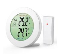ORIA Thermomètre Intérieur/Extérieur Sans Fil avec Sonde | HD Écran LCD, Mémoire Min/Max, Tendance, ℃/℉, Alimenté par Batterie