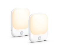 ORIA Veilleuse avec Détecteur de Mouvement, 2PCS Veilleuse Prise Electrique con 5 Luminosités Réglables, Veilleuse Enfant LED con Modes ON/AUTO/OFF pour Chambres, Escaliers, Cuisine - Blanc Chaud