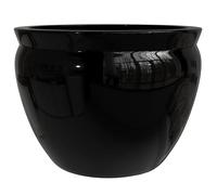 ORIENTAL FURNITURE Red Lantern Bol à Poisson en Porcelaine Noir Massif 30,5 cm