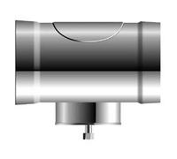 Orifice de test de pièce moulée combiné avec couvercle demi-rond, siphon de condensat (max.150mm) avec vidange 1" et écrou borgne 100 mm